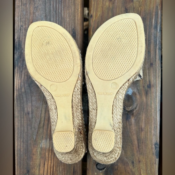 Andre Assous Animal Print Slides Espadrilles Kitten Heels Leather Size 10 - Picture 8 of 8